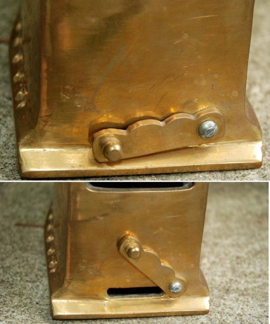 Solid Brass Coal Iron with Rooster Finial Knob or Latch
