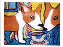 Do Pembroke Welsh Corgis Have Coffee? by Kimberly Helgeson Sams, signed, limited and numbered gicle'e print 2004