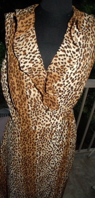 Leopard Print Wrap Around Long Maxi Dress size 12 to 14 **PRICE REDUCED**!