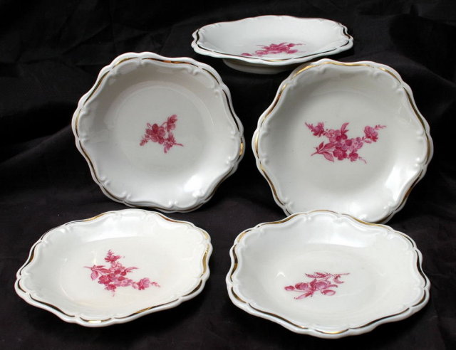 5 ALKA Kronach Kragujevac Bavarian Porcelain Nut or Mint plates