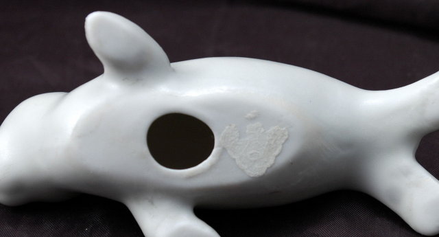 Pair of Hand Painted Grey Porcelain Seal Pups