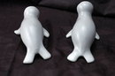 Pair of Hand Painted Grey Porcelain Seal Pups
