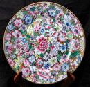Millefleur Fine Famille Rose Gilt Porcelain Plate, Charger