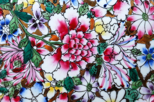 Millefleur Fine Famille Rose Gilt Porcelain Plate, Charger