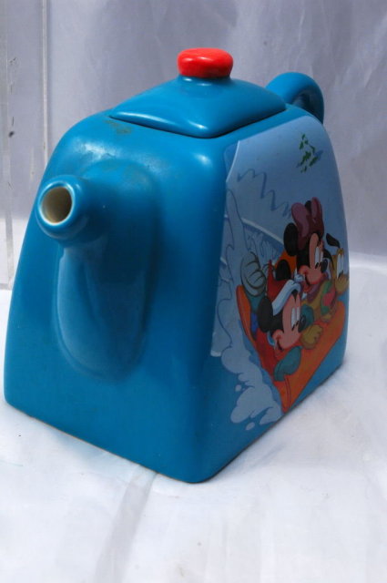 Disney Houston Harvest , Mickey, Minnie, Pluto Ceramic Porcelain Teapot.