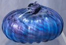 Swirl Top Art Glass Paperweight Purple and Blue