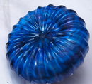 Swirl Top Art Glass Paperweight Purple and Blue