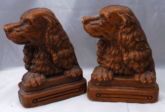 Dog Bookends of Syroco Wood
