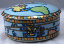 Tiffany & Co. World Map Signed Porcelain Trinket Box