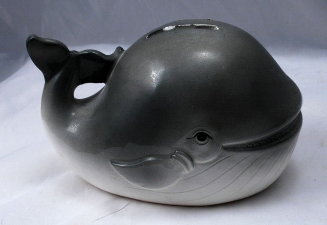 Ceramic Whale Bank, Hand painted