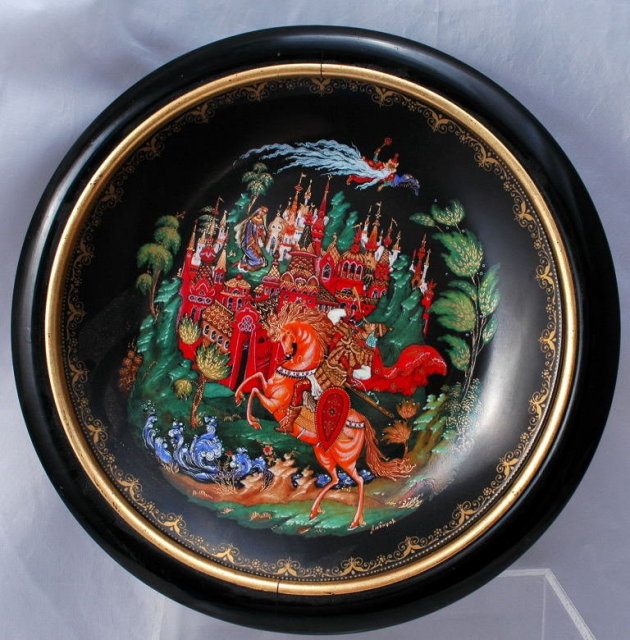 RUSLAN & LUDMILLA RUSSIAN LEGENDS-1ST in black gold lacquer wood frame with COA