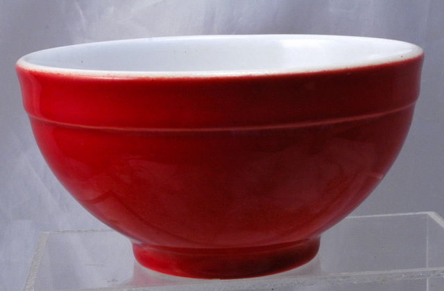 Emile Henry Red White Ceramic Cereal Bowl,