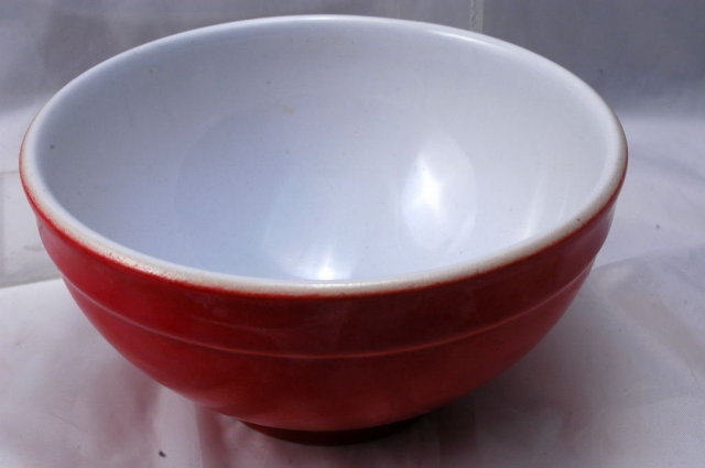 Emile Henry Red White Ceramic Cereal Bowl,