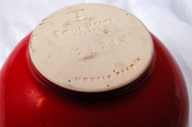 Emile Henry Red White Ceramic Cereal Bowl,