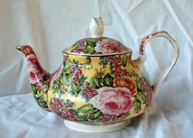 Porcelain Rose Chintz English Teapot