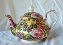 Porcelain Rose Chintz English Teapot