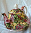 Porcelain Rose Chintz English Teapot