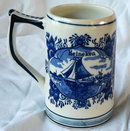 Blue Delft Heineken Beer Stein , hand painted in Holland