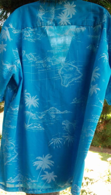Map of Hawaii Theme Vintage Hawaiian Shirt XL