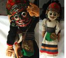 Marionet Puppet, with Dual Masked Faces, Folk Art, Hand Made in Thailand